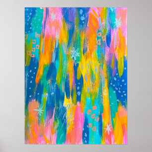 Joyful Colourful Abstract Painting Print