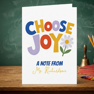 Joyful Colourful Retro Daisy Thank You Card