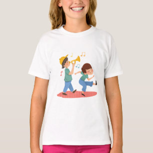 Joyful Colourful Watercolor Music Play Design T-Shirt