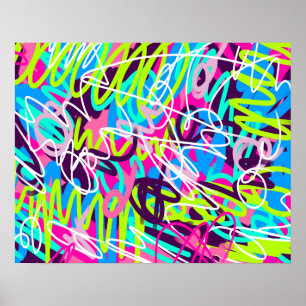 Joyful Colours Modern Abstract Poster
