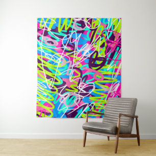 Joyful Colours Modern Abstract  Tapestry