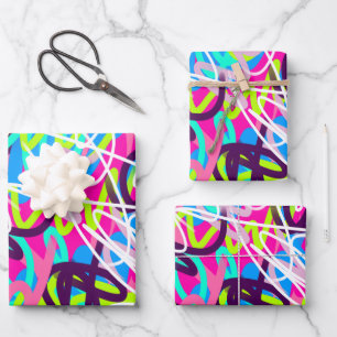Joyful Colours Modern Abstract  Wrapping Paper Sheet