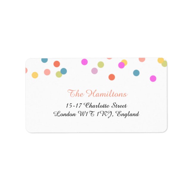 Joyful | Confetti Wedding Address Labels (Front)