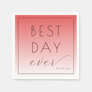 Joyful Coral Pink Celebration Napkin