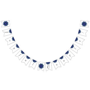 Joyful Couple! Mandala in dark blue Bunting