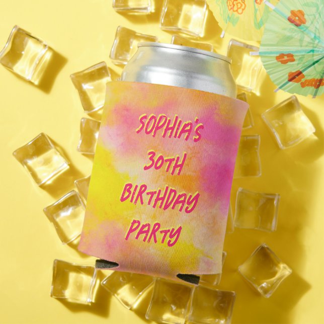 Joyful Custom 30th Birthday Photo  Can Cooler (In Situ Summer)