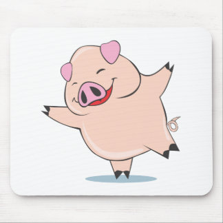 Joyful Dancing Pig Mouse Mat