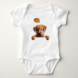 Joyful Delightful Puppy in Watercolor Baby Bodysuit