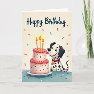 Joyful Dog Cake Birthday Card