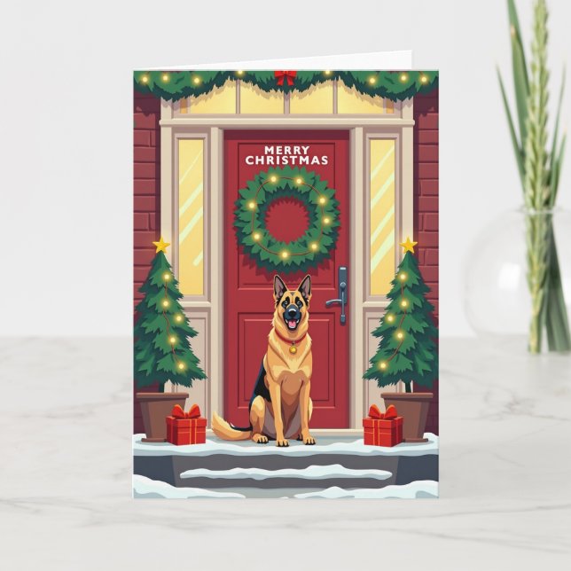 Joyful Dog Christmas Door Card (Front)