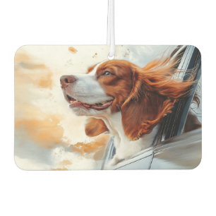 Joyful Dog in the Wind Art Print Car Air Freshener