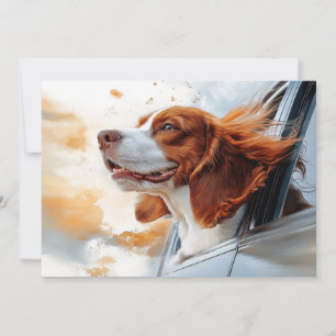 Joyful Dog in the Wind Art Print Card