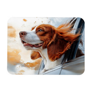 Joyful Dog in the Wind Art Print Magnet