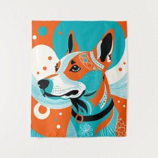 Joyful Dog Portrait Tapestry