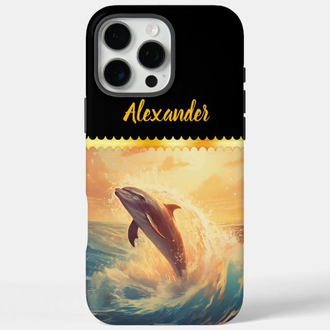 Joyful dolphin leaps gracefully above  Case-Mate iPhone case (Back)
