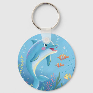 Joyful Dolphin Moments Key Ring