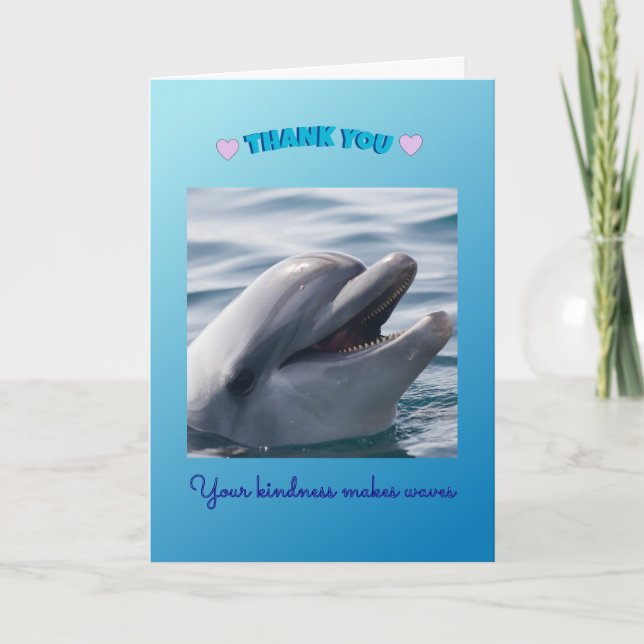 Joyful Dolphin Ocean  Thank You Card (Front)