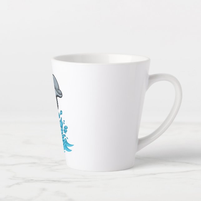 Joyful Dolphin Splash - Latte Mug (Right)