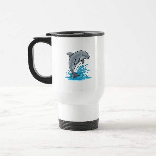 Joyful Dolphin Splash - Mug (Left)