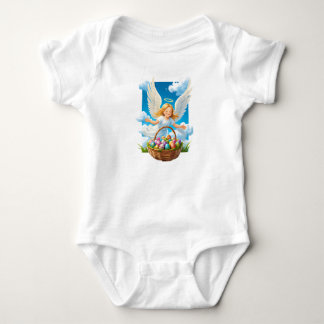 Joyful Easter Angel with Basket Baby Bodysuit