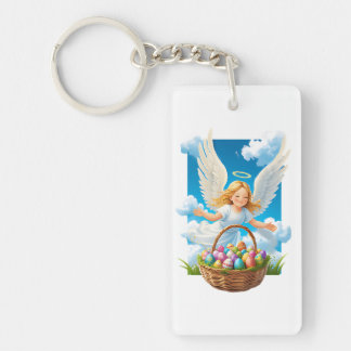 Joyful Easter Angel with Basket Key Ring