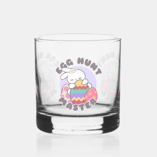 Joyful Easter Bunny Embrace - 'Egg Hunt Master' Whiskey Glass