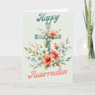 Joyful Easter Cross with Spring Florals Card
