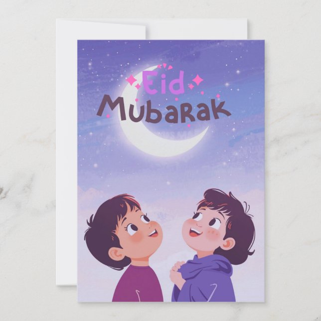 Joyful Eid al-Fitr Design Holiday Card (Front)