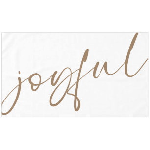 Joyful Elegant Gold Calligraphy White Tablecloth