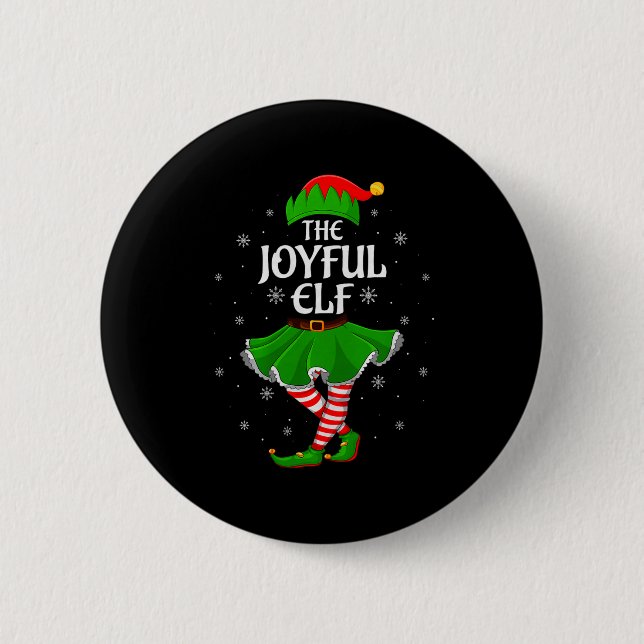 Joyful Elf Christmas Family Girls Women Elf Squad  6 Cm Round Badge (Front)