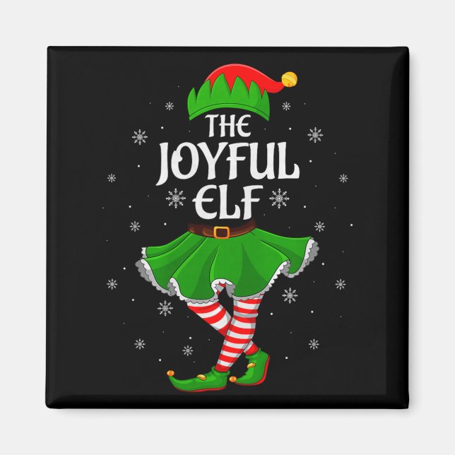 Joyful Elf Christmas Family Girls Women Elf Squad  Magnet (Front)
