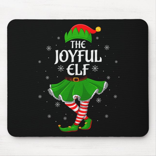 Joyful Elf Christmas Family Girls Women Elf Squad  Mouse Mat (Front)
