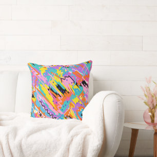 Joyful Expression Abstract Print Cushion