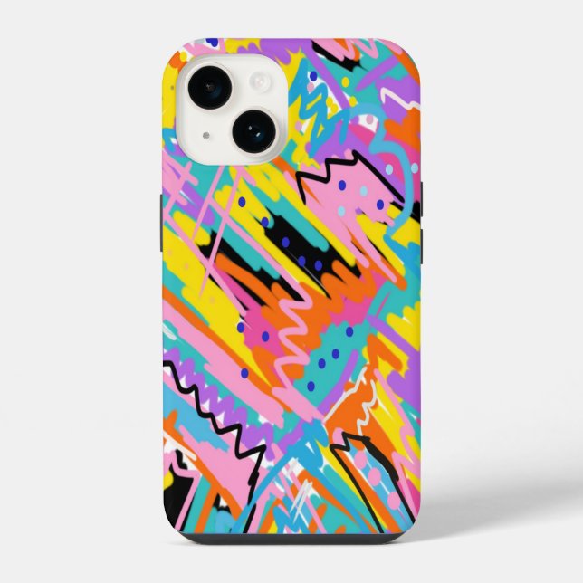 Joyful Expression Abstract Print iPhone Case (Back)