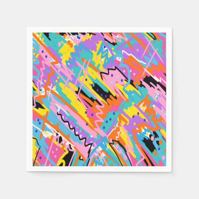 Joyful Expression Abstract Print  Napkin (Front)