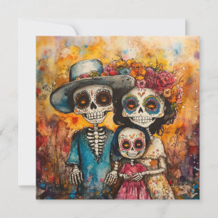 Joyful Family Dia de los Muertos Celebration Invitation