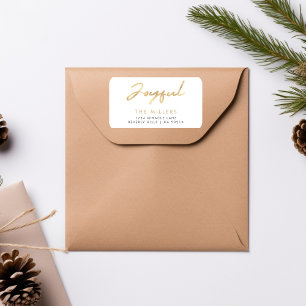 Joyful Faux Gold Elegant Return Address Label