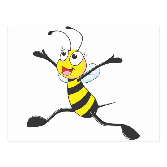 Joyful Female Bee Postcard