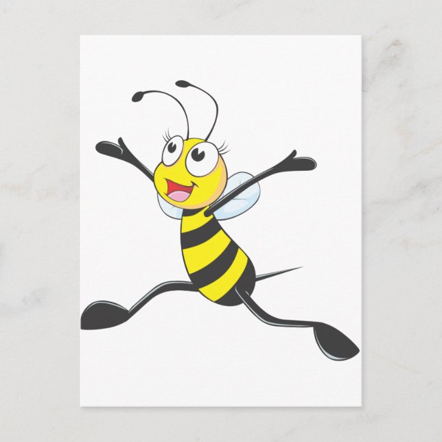 Joyful Female Bee Postcard (Front)