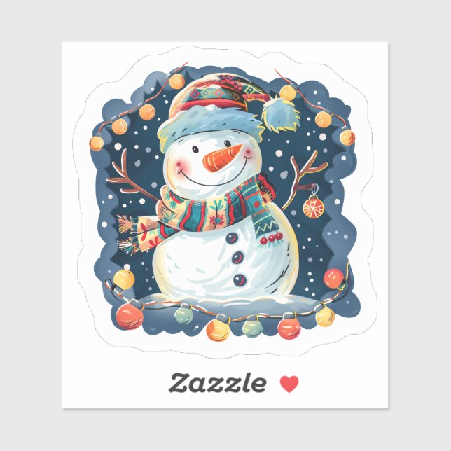 Joyful Festive Snowman Celebrating Christmas (Sheet)