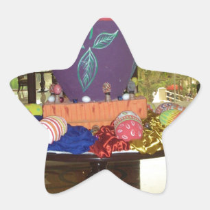 Joyful Festive Springtime Easter Colourful Eggs Ar Star Sticker