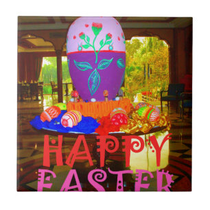 Joyful Festive Springtime Easter Colourful Eggs Ar Tile