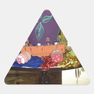 Joyful Festive Springtime Easter Colourful Eggs Ar Triangle Sticker