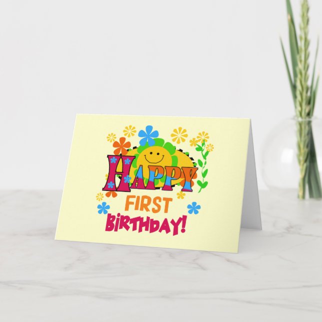 Joyful First Birthday T-shirts and Gifts Card (Front)