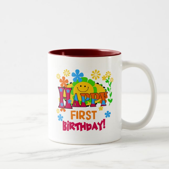 Joyful First Birthday T-shirts and Gifts Two-Tone Coffee Mug (Right)