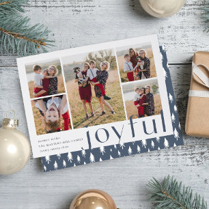 Joyful Five Holiday Photo Collage Card Slate