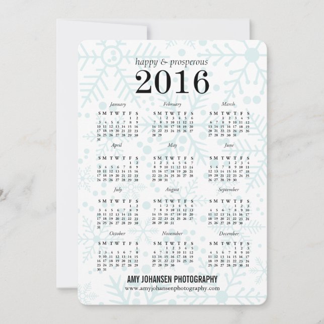 Joyful Flakes Calendar Business Holiday Card (Front)