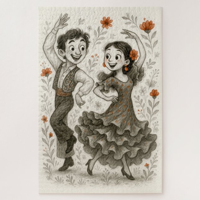 Joyful Flamenco Whirl Jigsaw Puzzle (Vertical)