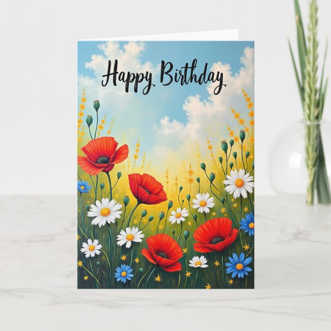 Joyful Floral Birthday Card (Front)