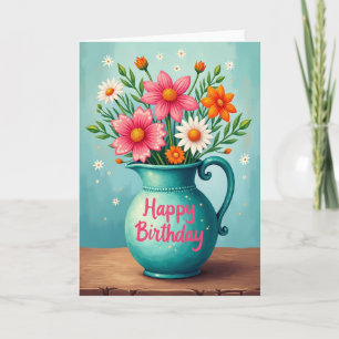 Joyful Floral Pitcher Card